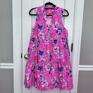 EUC Lilly Pulitzer Novella Dress Pink Isle Large